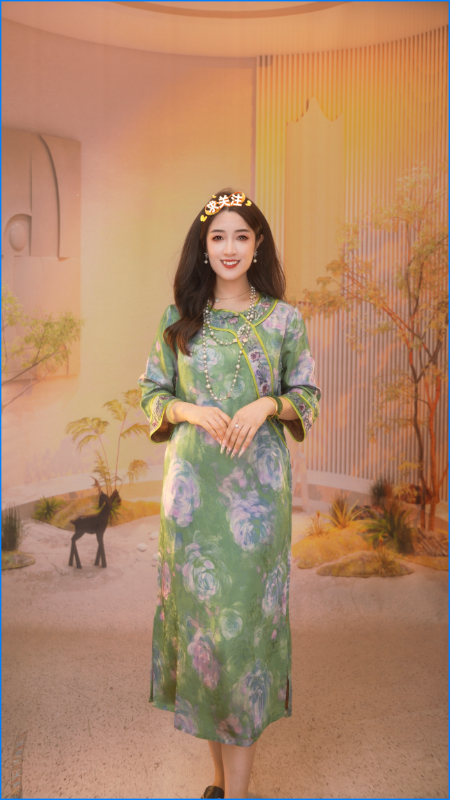 绿相依|新款女装中长款连衣裙2025A321奇奇