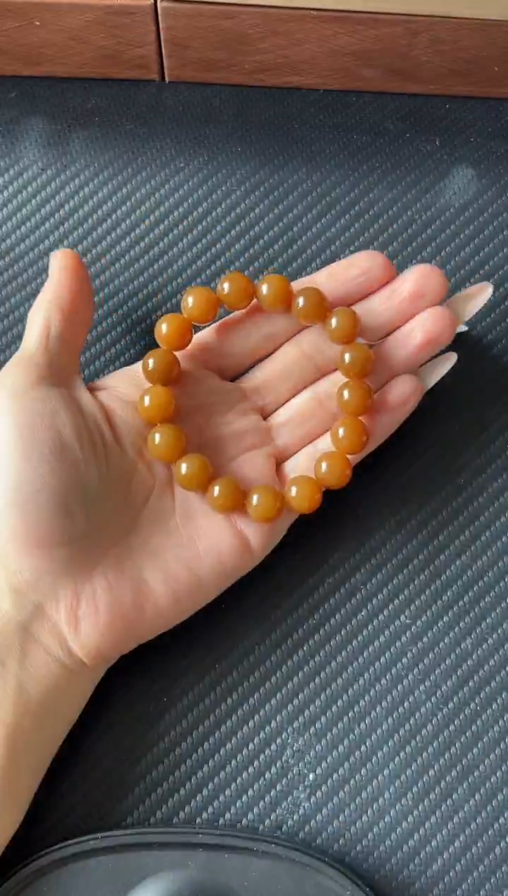 未镶嵌手串和田玉且末金山微色差卡12