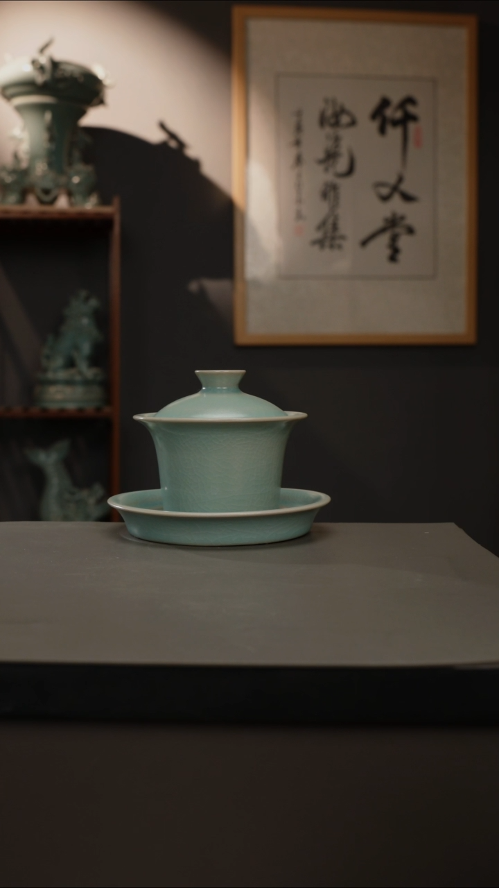 【闪购商品】杯仿古釉原矿 天坛三才