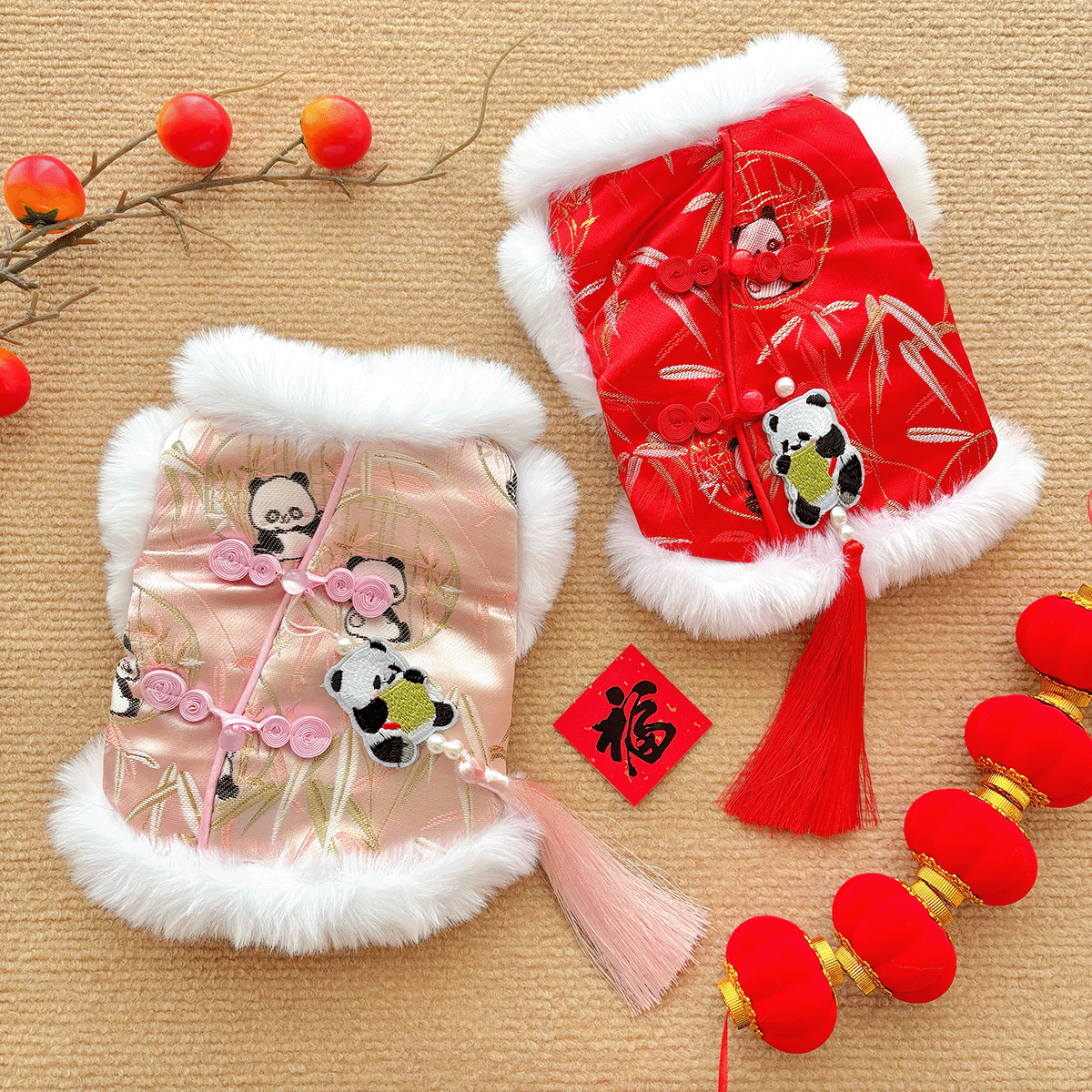 宠物喜庆唐装冬款拜年泰迪比熊小型犬冬天厚狗狗猫咪新年国风旗袍