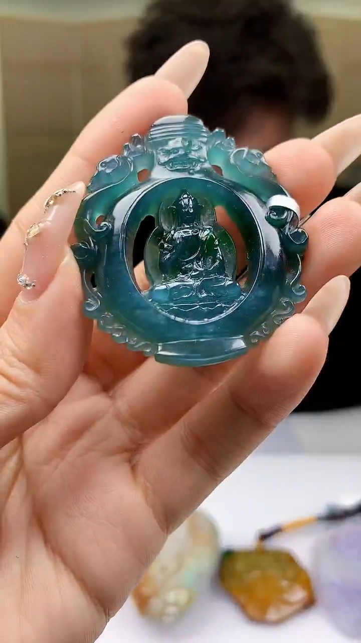 【闪购商品】定制翡翠未镶嵌4688ty-毛货挂件130