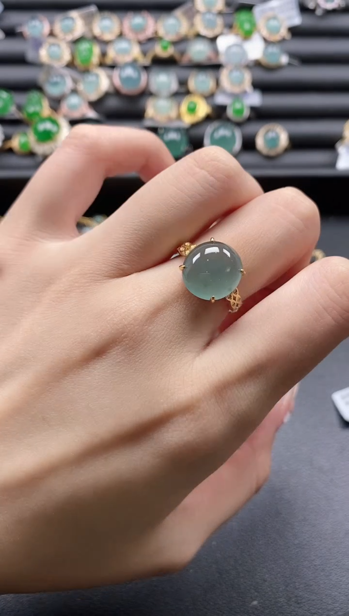 【闪购商品】翡翠戒指银S925镶嵌51511