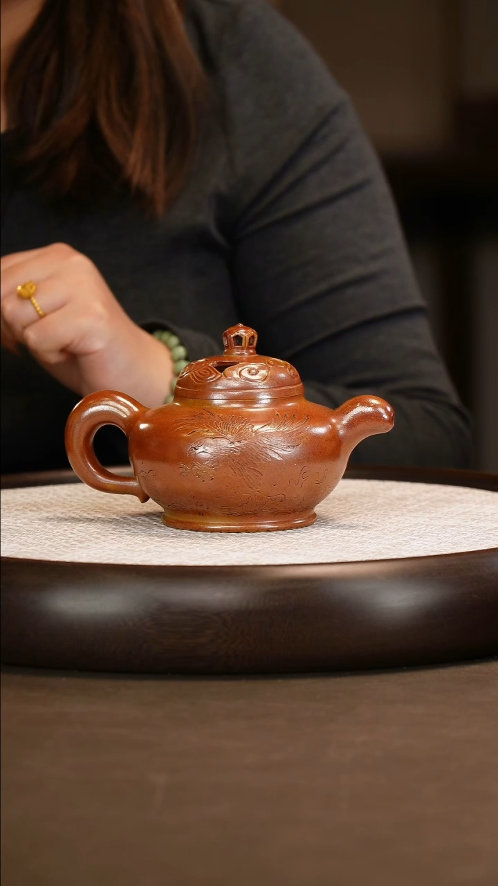 王洪君 禅莲 柴烧 320c/壶承/四方盆/竹盖杯