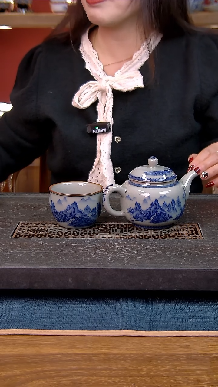 简装家用款2件套 老陶泥开片纹陶瓷茶具