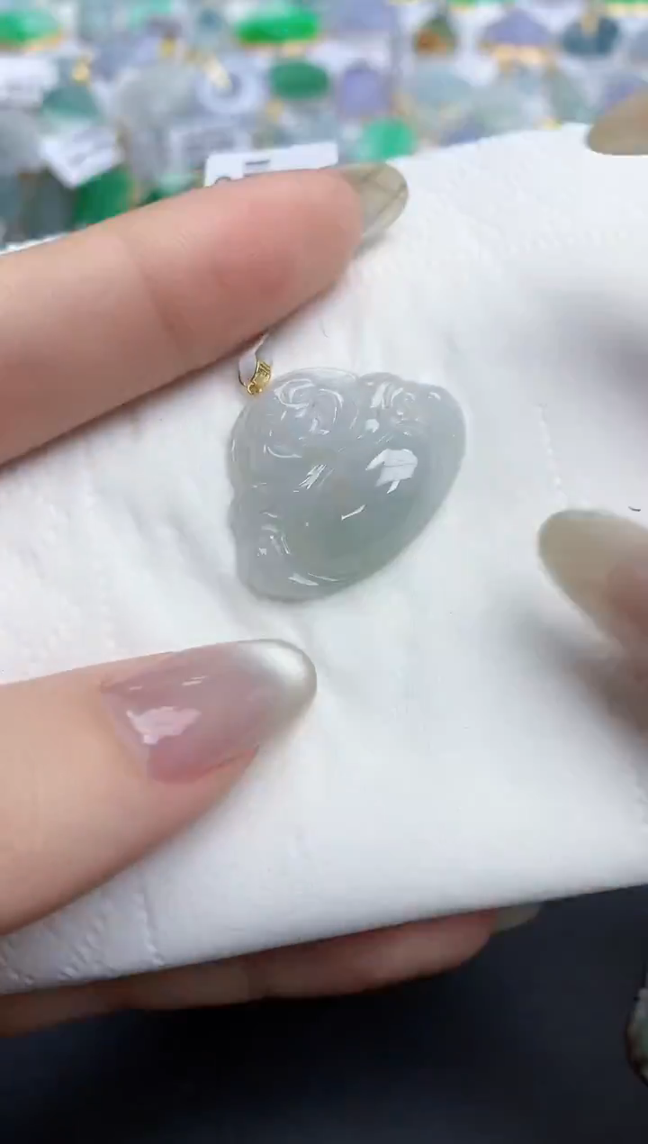 【闪购商品】翡翠颈饰18K金镶嵌天然缅甸翡翠A货