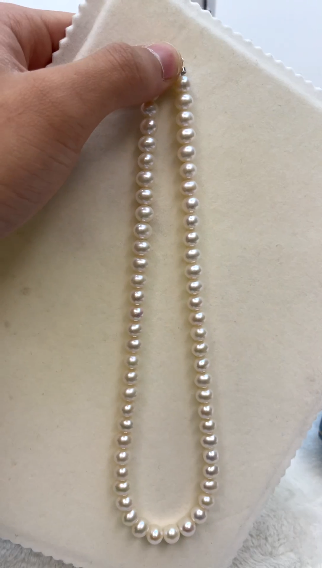 颈饰银S925镶嵌淡水珍珠8-9