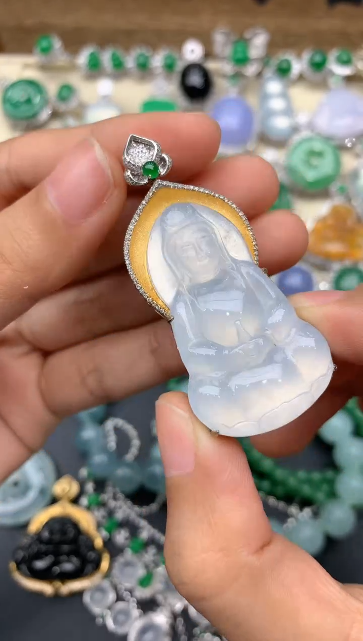 【闪购商品】翡翠颈饰18K金镶嵌390-中国好珍宝