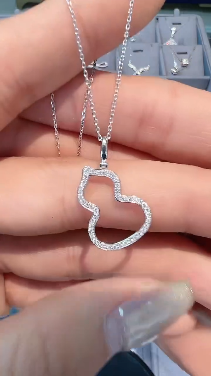 【闪购商品】钻石项链18K金镶嵌项链