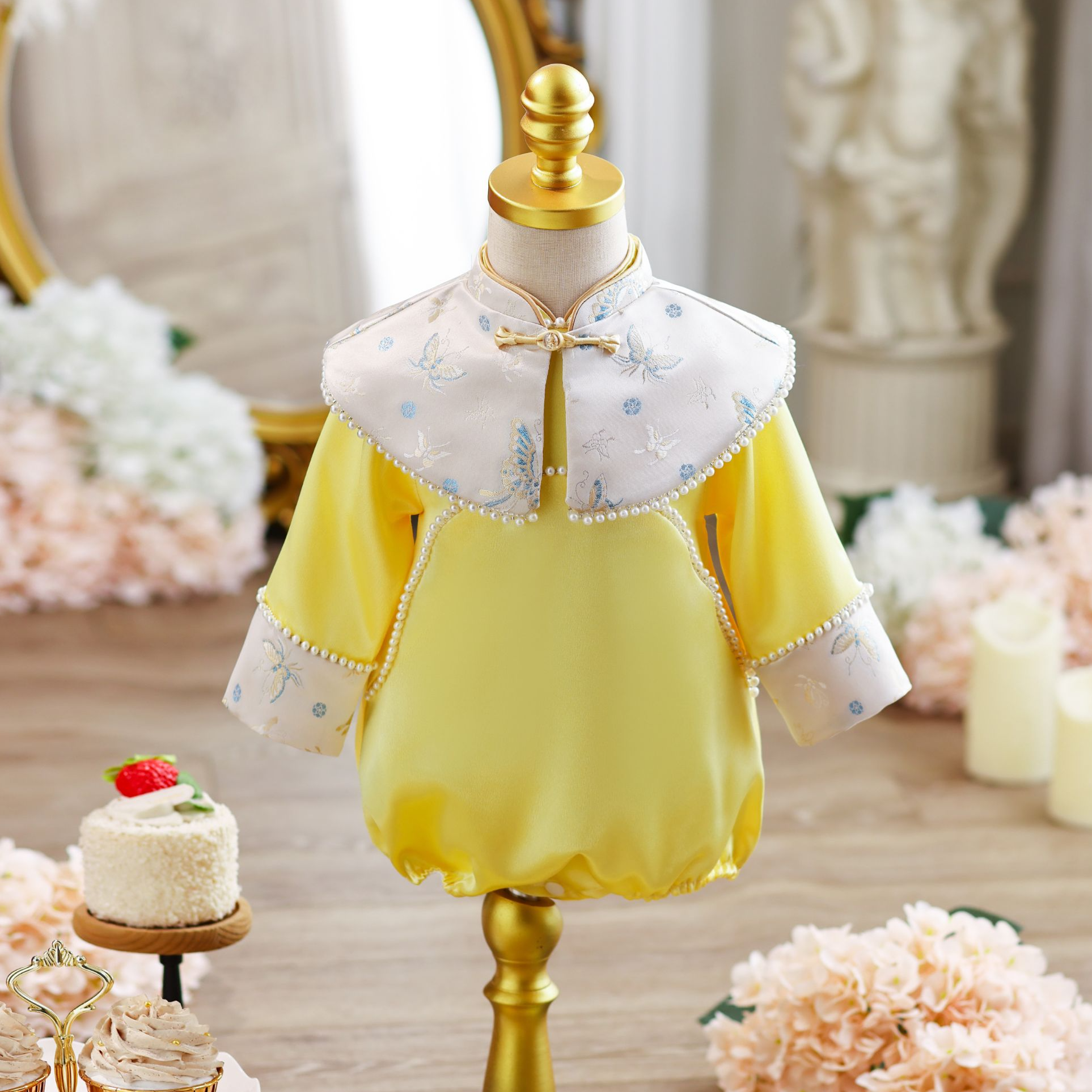 *旗舰款*《掌上明珠》女宝宝一周岁礼服女中小童新款中式婴儿抓周