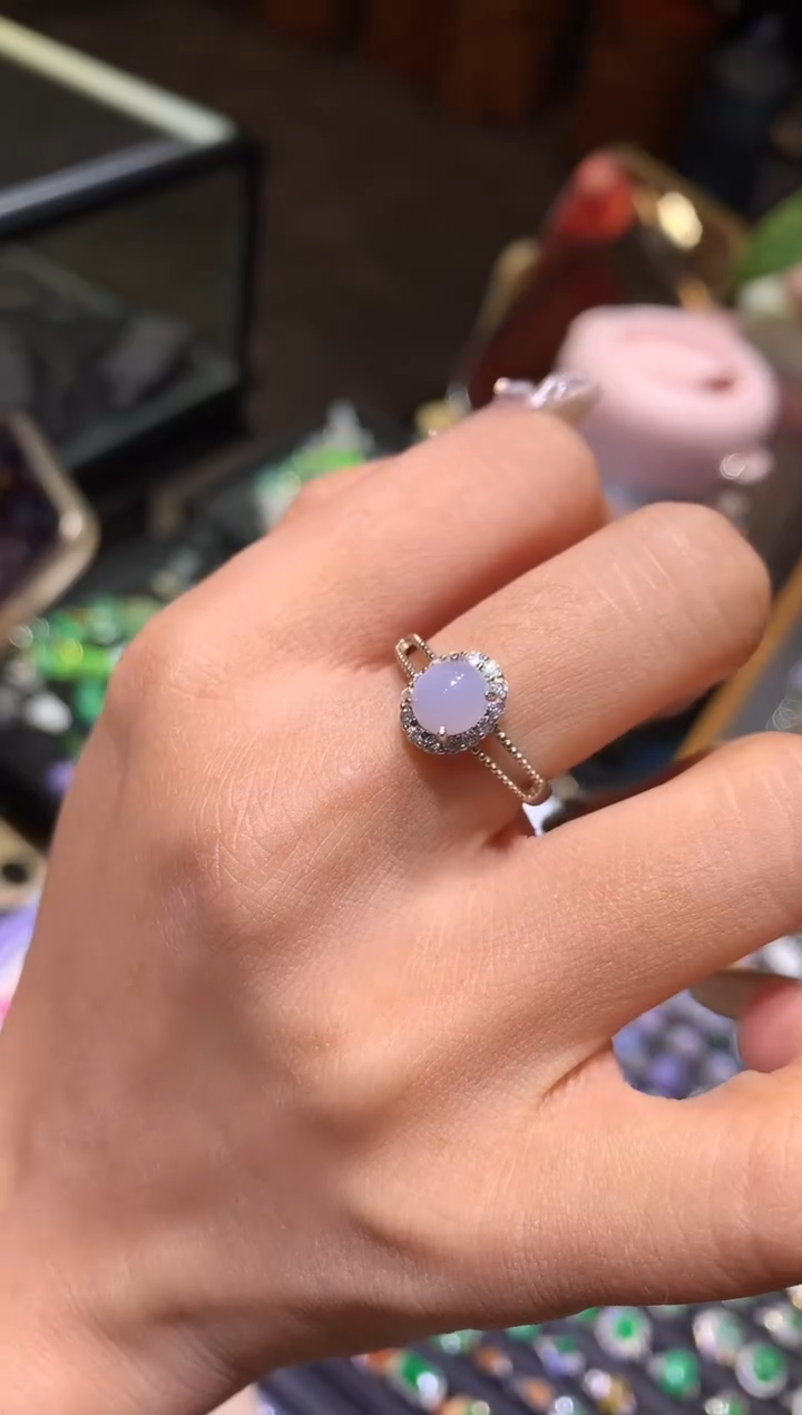 【闪购商品】翡翠吊坠(不含链)银S925镶嵌戒指
