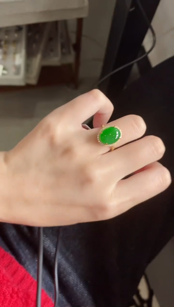 【闪购商品】翡翠戒指银S925镶嵌51511