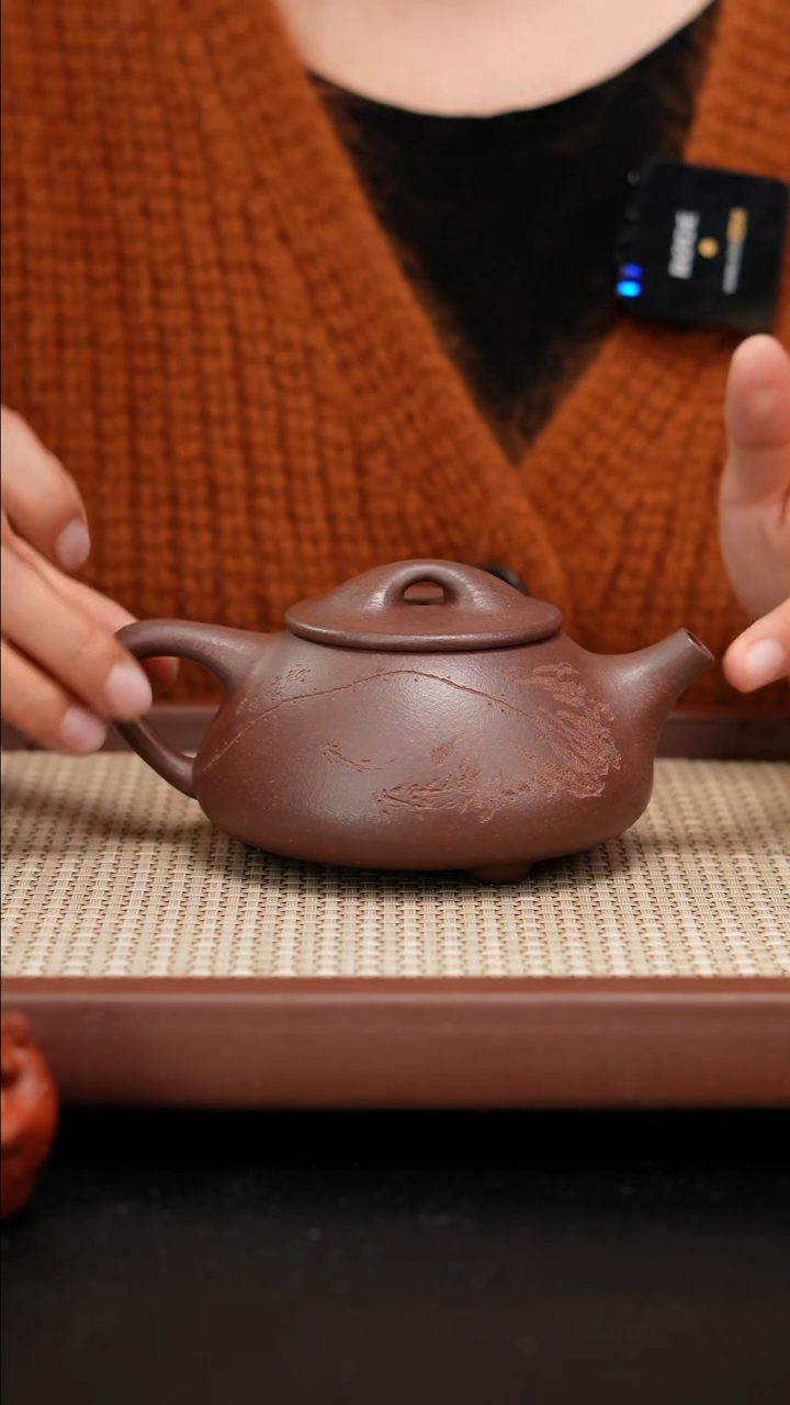 【闪购商品】紫砂茶壶全手工底曹青景舟石瓢刻绘