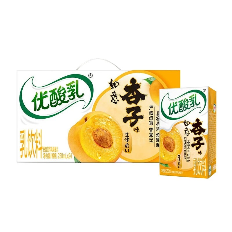 （6月产）【源头仓库京东快递次日达】优酸乳酸奶杏子250ml*24盒*1箱整箱正品送父母送亲戚送朋友正品营养饮品