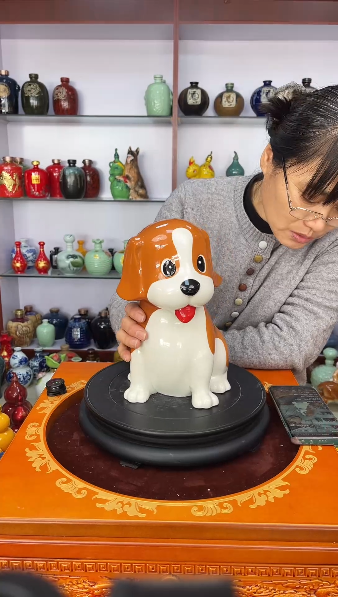 瓶瓷    3斤装卡通狗     陶瓷空酒坛