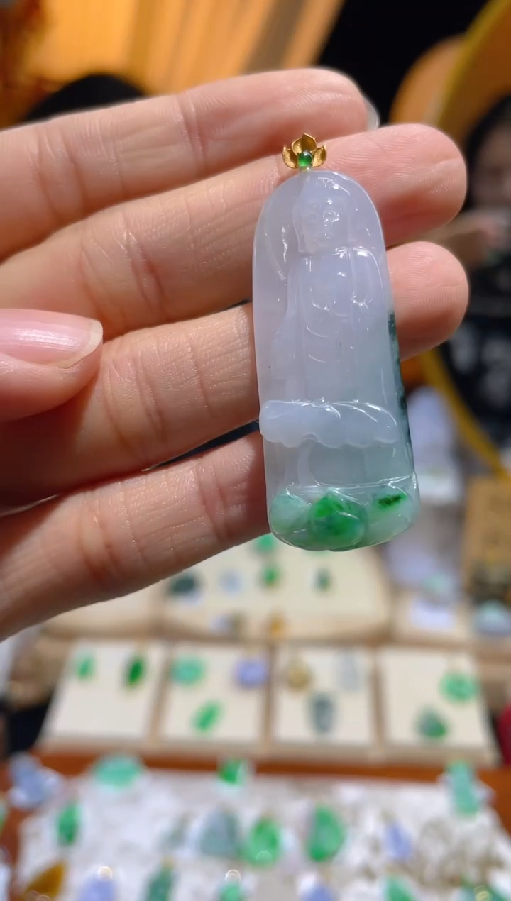 【闪购商品】翡翠颈饰18K金镶嵌假一赔三