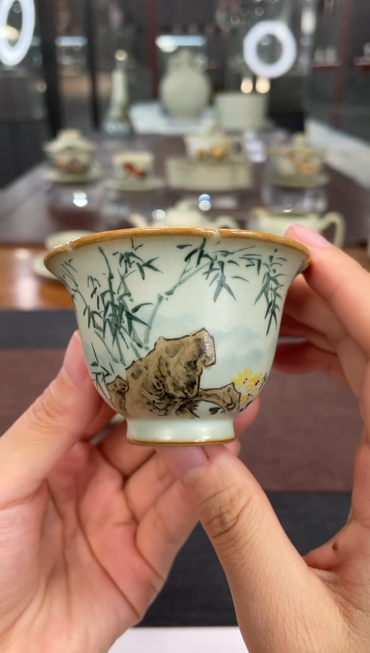 【闪购商品】余秀华彩绘六合杯（石竹菊）