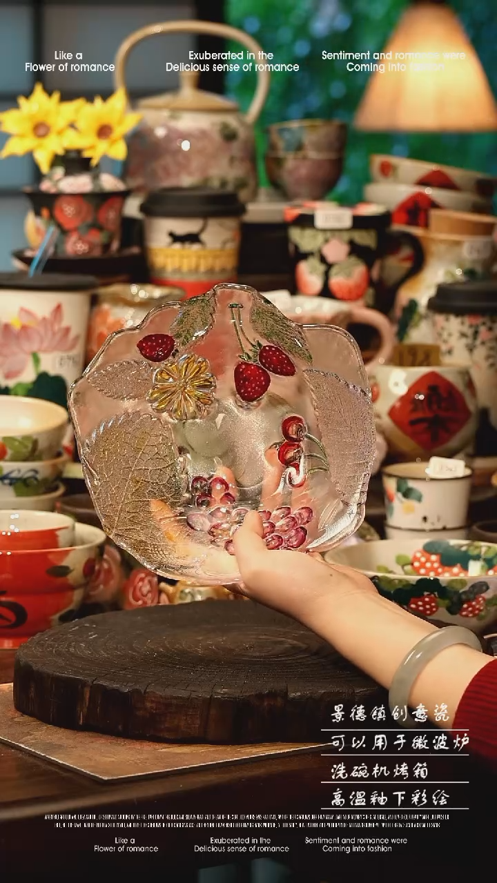 陶瓷景德镇高温釉下彩手工手绘款式