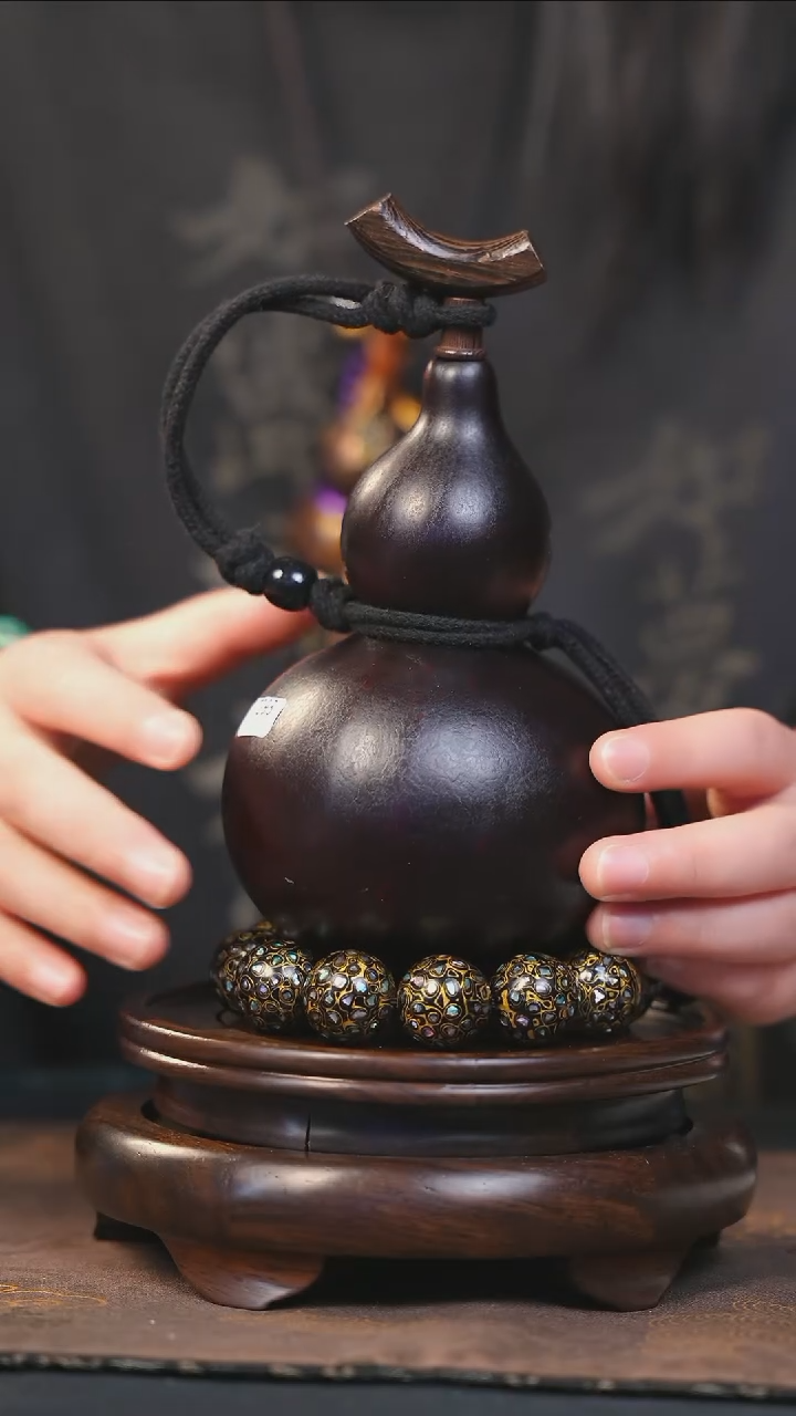 【闪购商品】YT293大漆酒葫芦不包手串及旋转底座