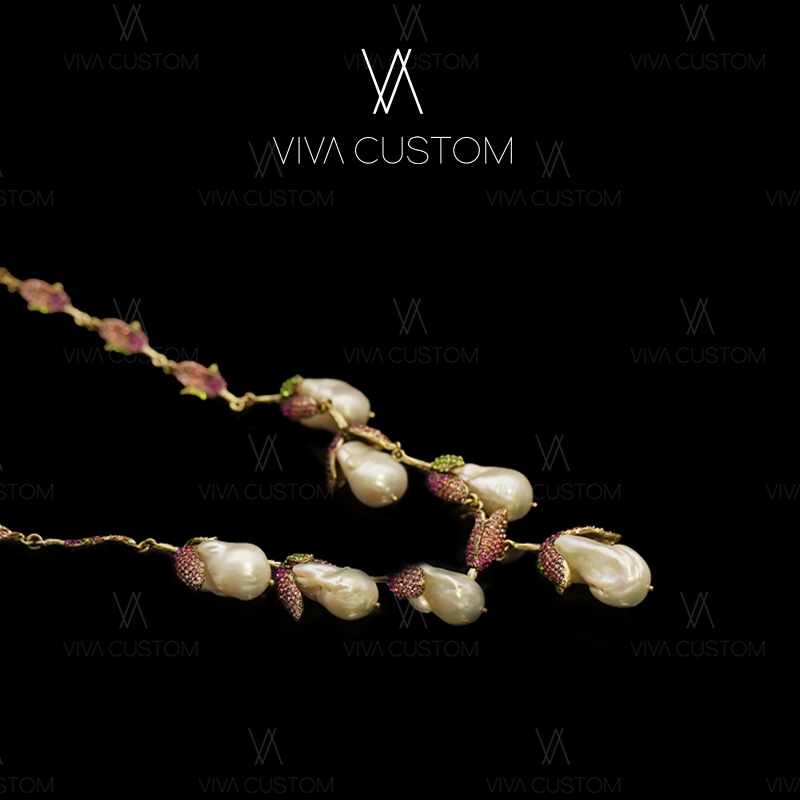 铜合金合成锆石项链 （精工系列）优雅百搭高级设计感朵朵花开项链