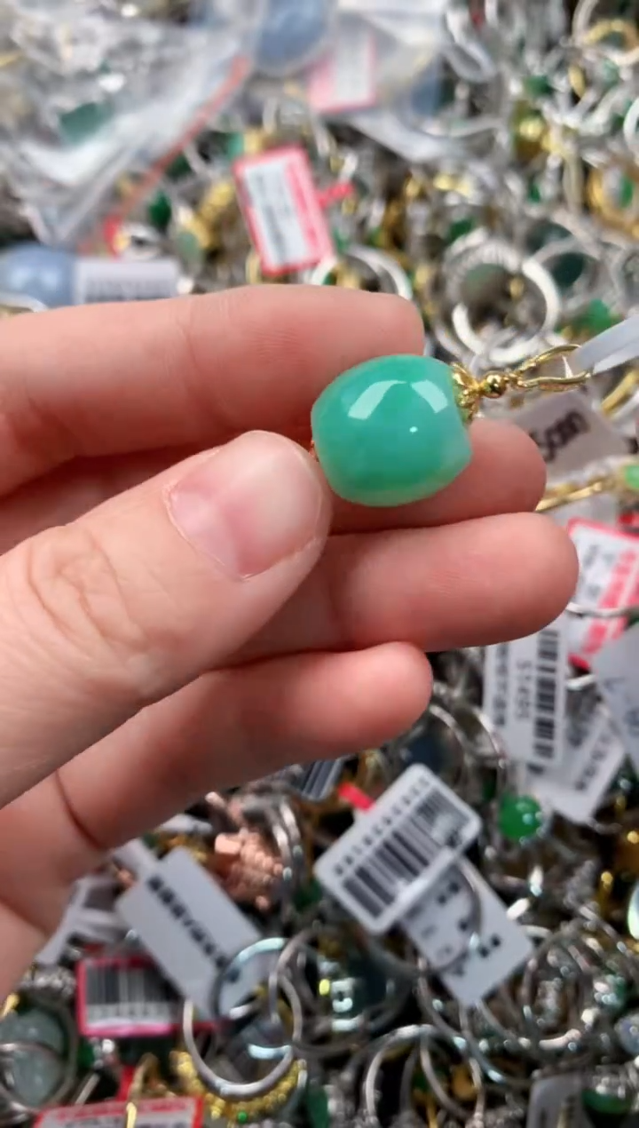 银S925镶嵌戒指翡翠444   9