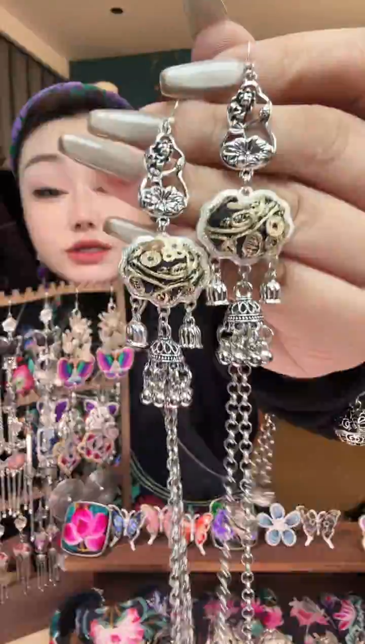 刺绣纯手工民族风刺绣耳环