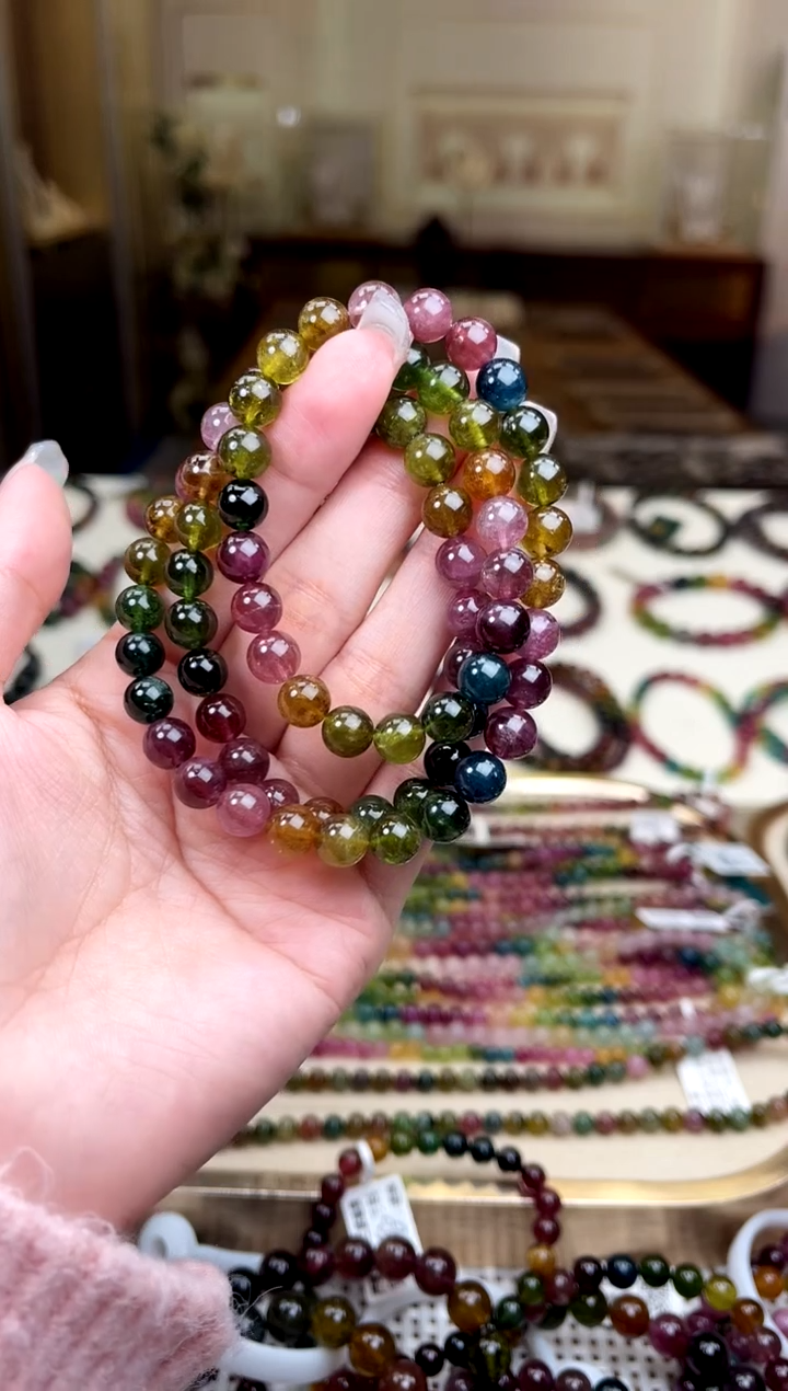 【闪购商品】碧玺/未镶嵌7mm+碧玺多圈多样性发货
