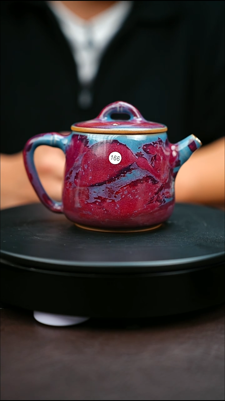 166#原矿钧瓷炉钧釉高石瓢壶