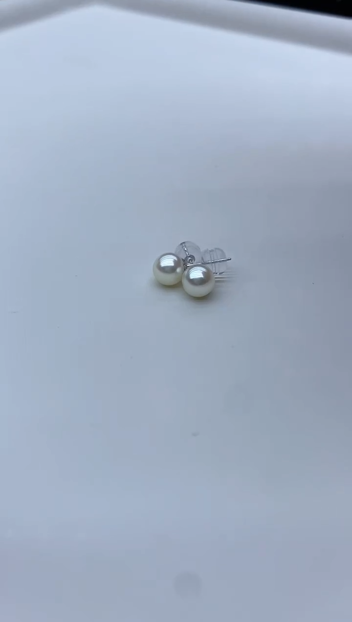 【闪购商品】海水珍珠耳饰18K金镶嵌6-7mm