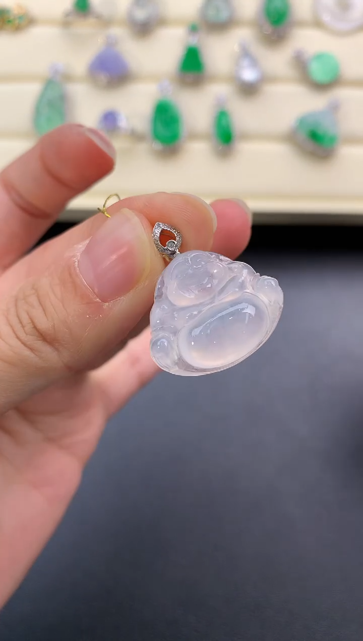 【闪购商品】翡翠颈饰18K金镶嵌D595