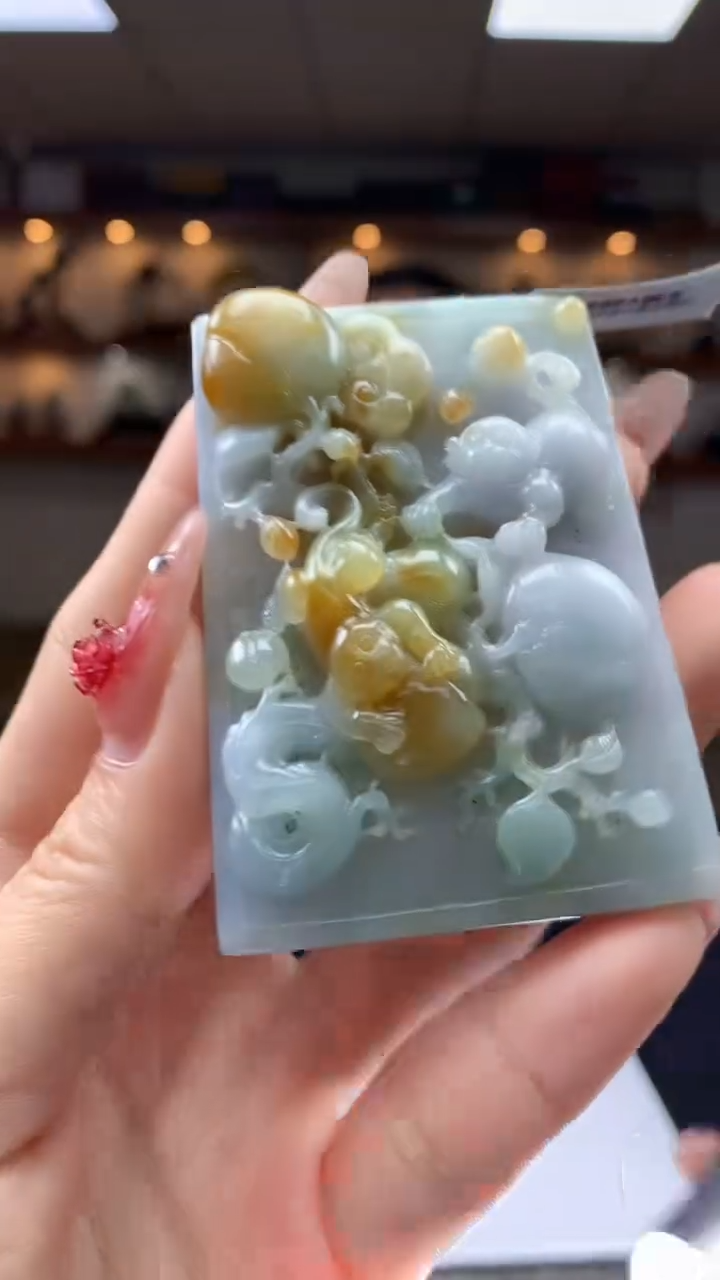 【闪购商品】定制翡翠未镶嵌1087ry-毛货挂件35