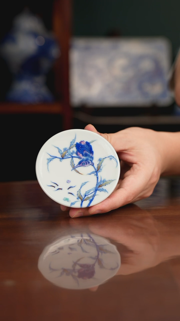 空山明月 新斗彩 单翠