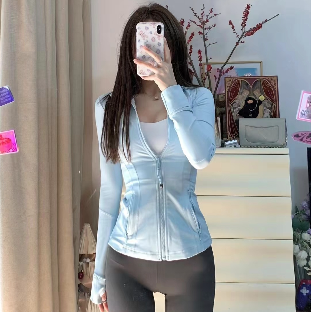 lulu瑜伽服上衣define经典款显瘦显腰线弹力紧身外套