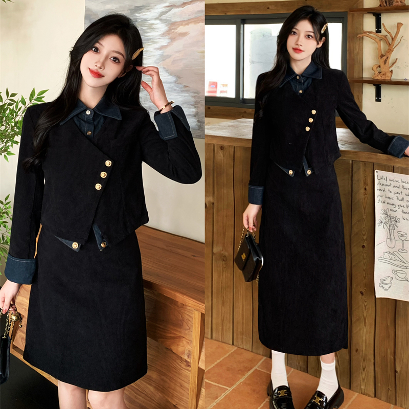 （80-200斤）胖妹妹时尚套装裙女高级感韩系半身裙两件套早秋季1586