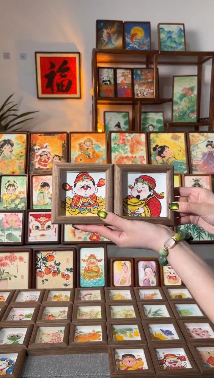 【闪购商品】国画聚宝财神 元宝财神 手绘国画11