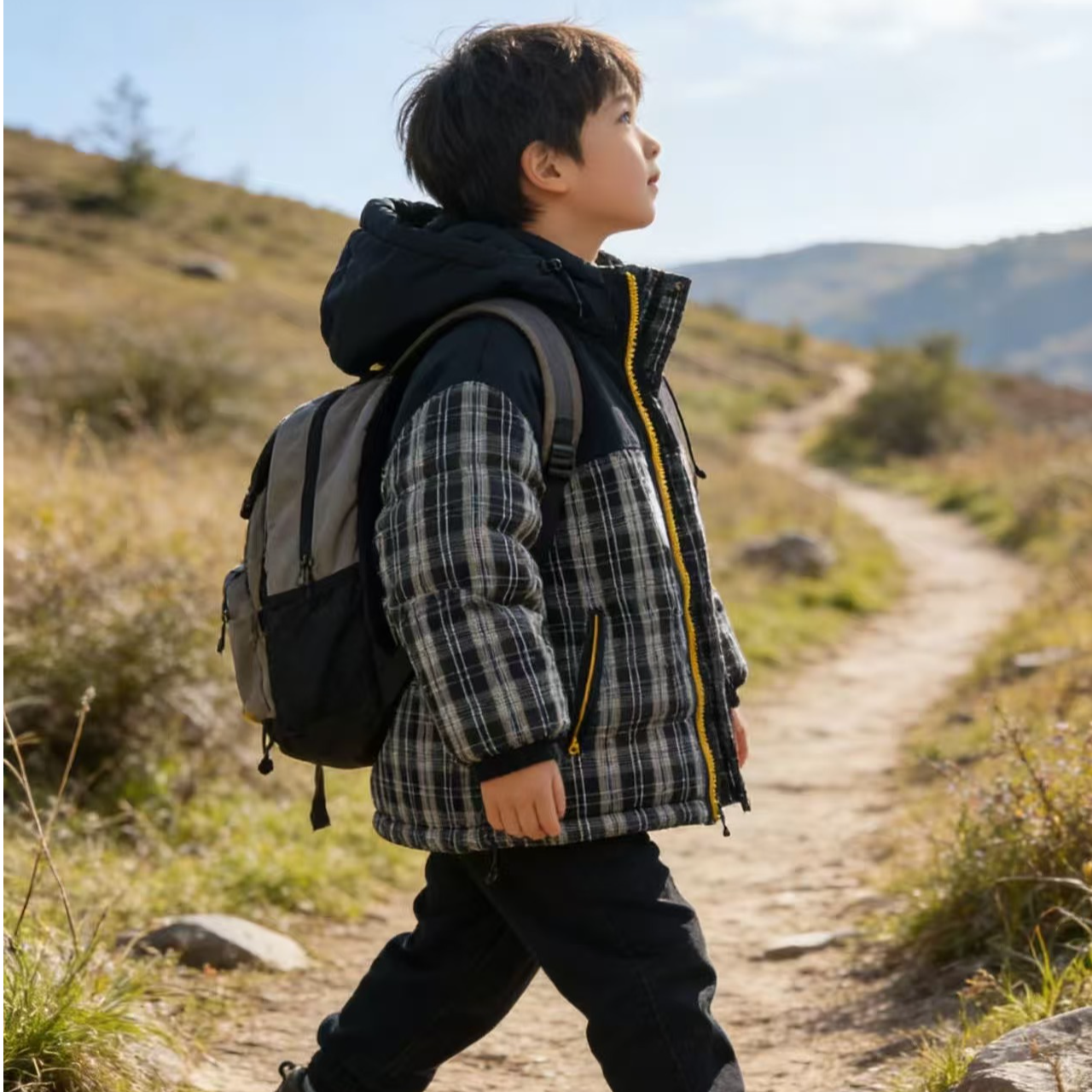 童装儿童新款冬潮酷学院风休闲连帽棉服加绒加厚