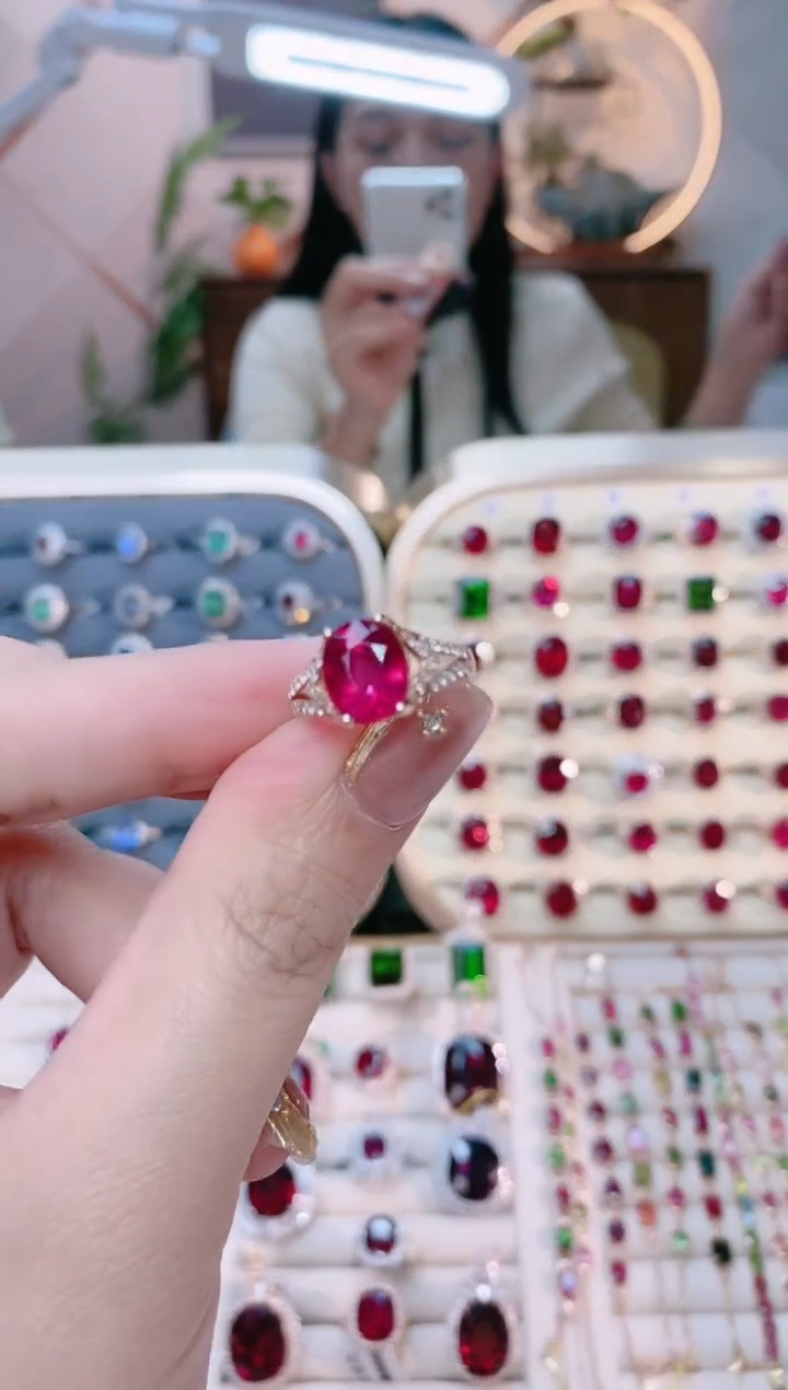 【闪购商品】碧玺18K金戒指18K金镶嵌1