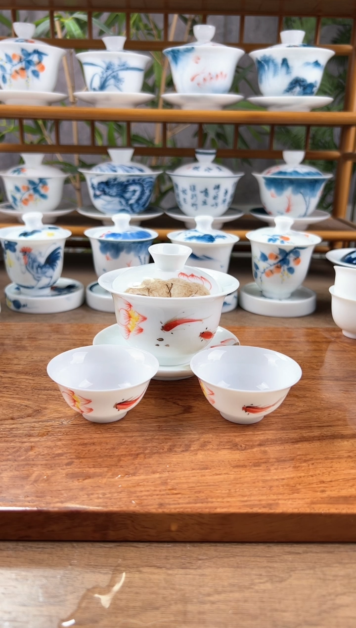【闪购商品】全品红鱼荷花130ml三才+小玉兰杯3个