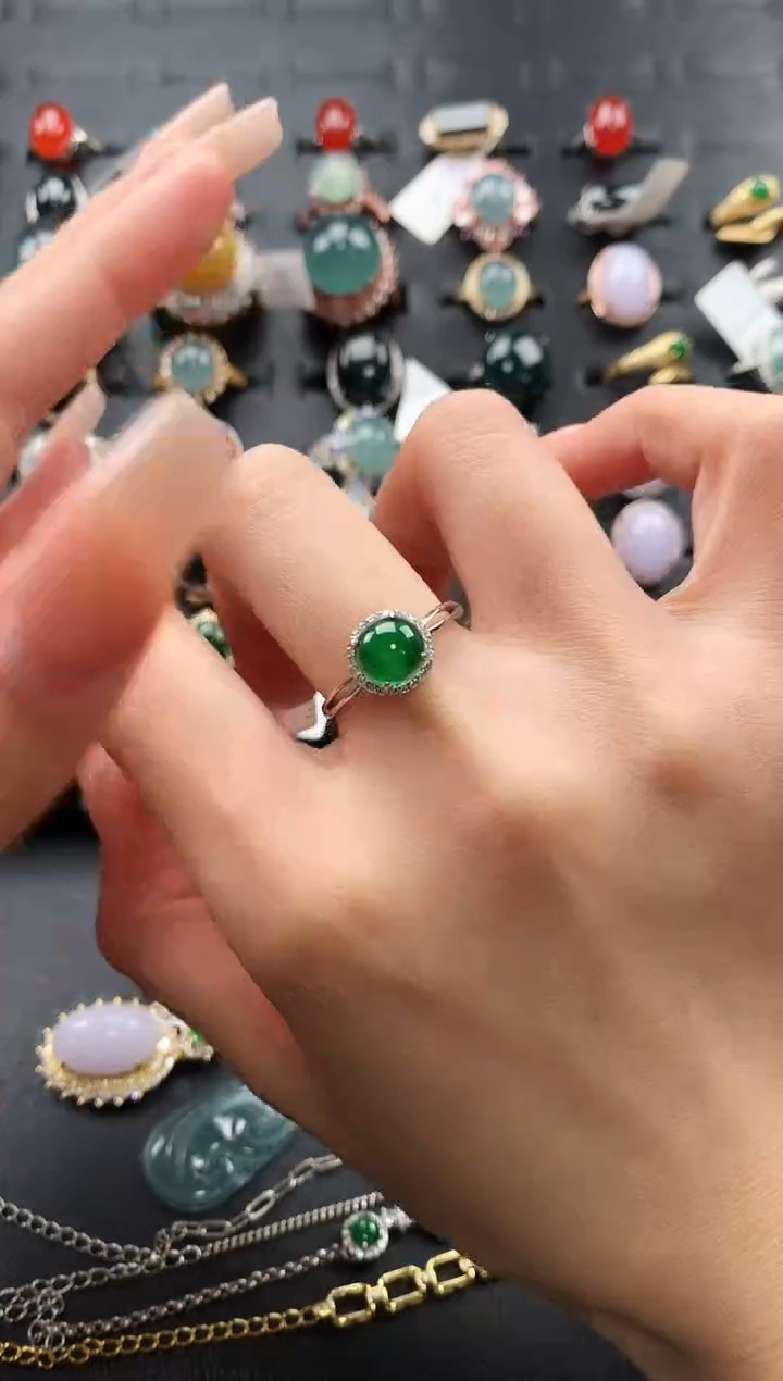 【闪购商品】翡翠戒指银S925镶嵌6786585