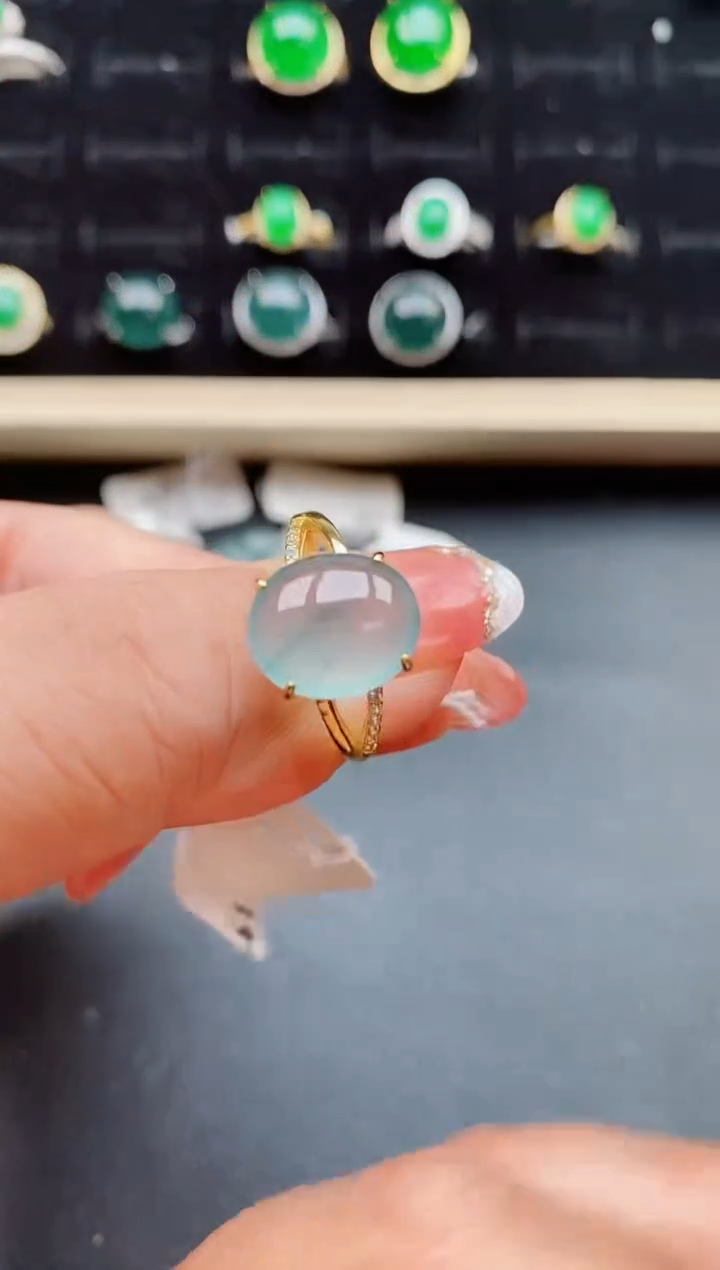 【闪购商品】翡翠戒指银S925镶嵌058805