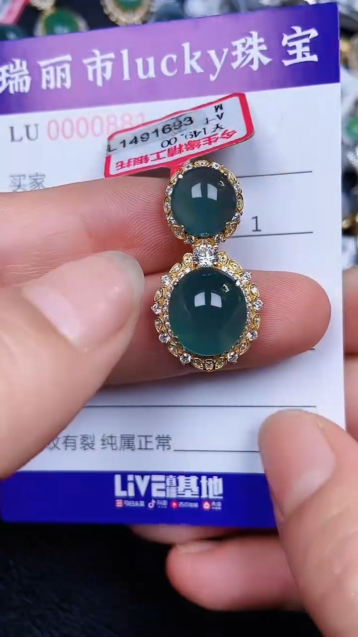 颈饰银S925镶嵌翡翠0881