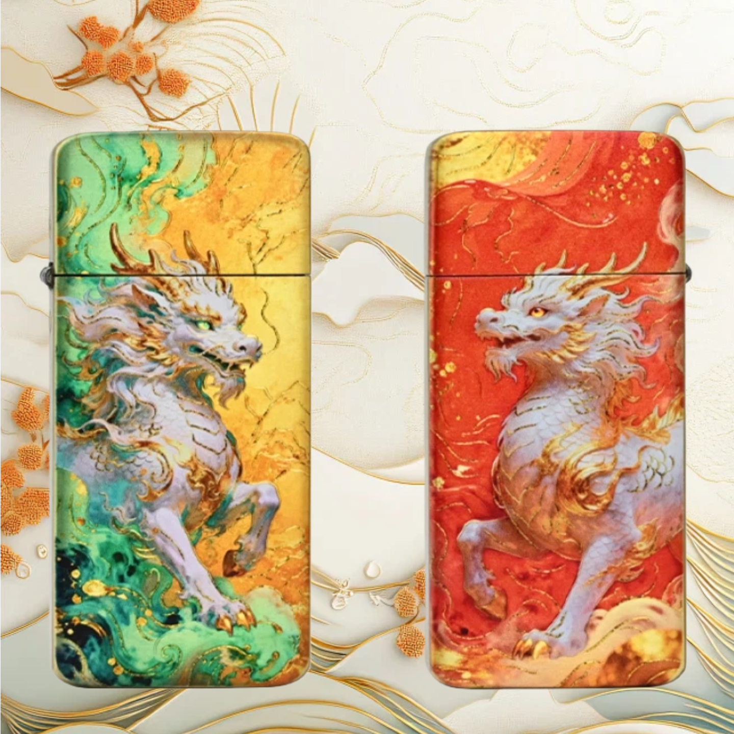 E03黄铜麒麟踏祥云防风打火机男士个性创意节日送无油E03-HTQLTXY