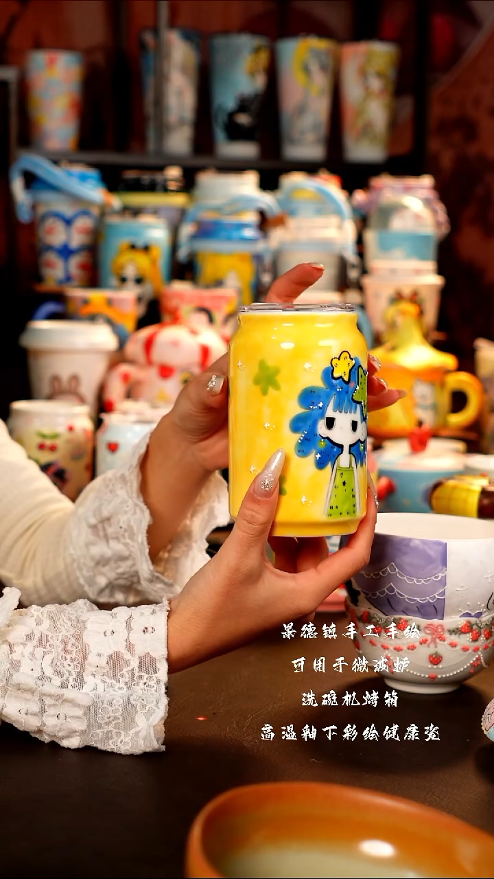 景德镇设计款手工手绘杯杯