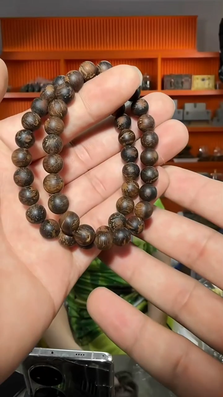 沉香手串224号沉水紫伽罗0.8多样性发一