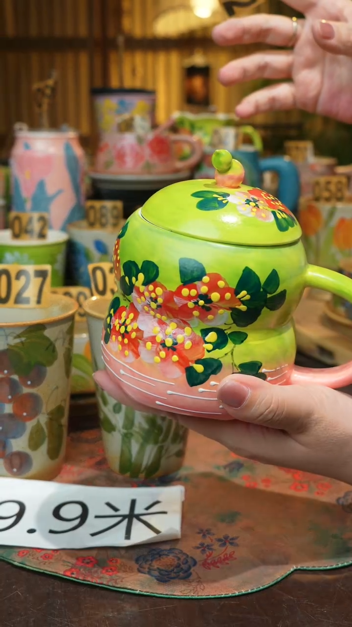 杯子景德镇高温釉下手绘陶瓷