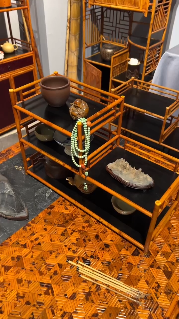 竹H**e湘妃竹三层福建妃收纳架