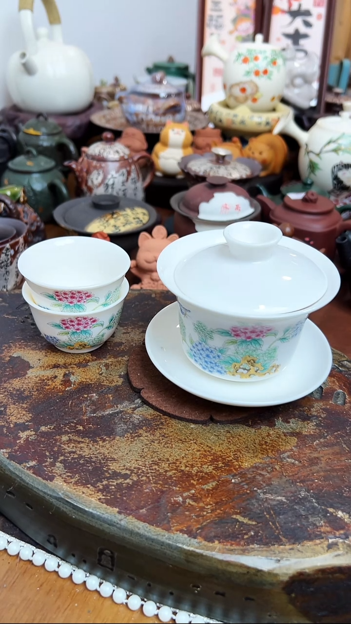 【 茶瓷物语】白瓷盖碗