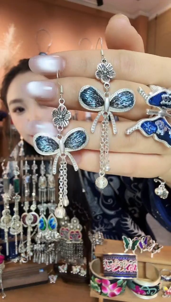 刺绣纯手工民族风耳环