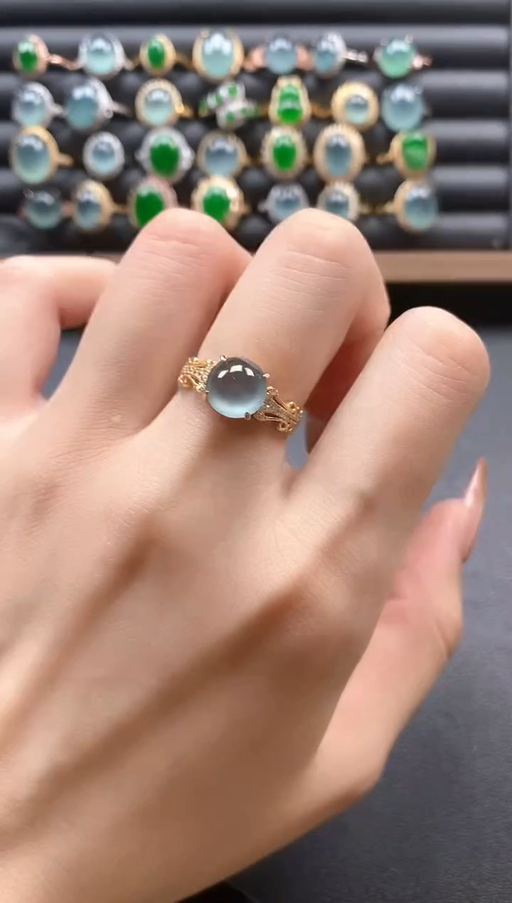 银S925镶嵌戒指翡翠51151