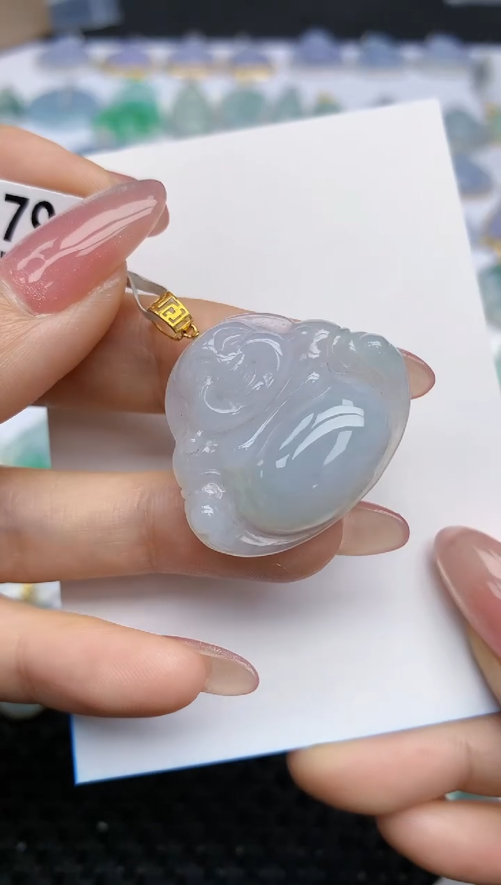 【闪购商品】翡翠颈饰18K金镶嵌天然翡翠A货