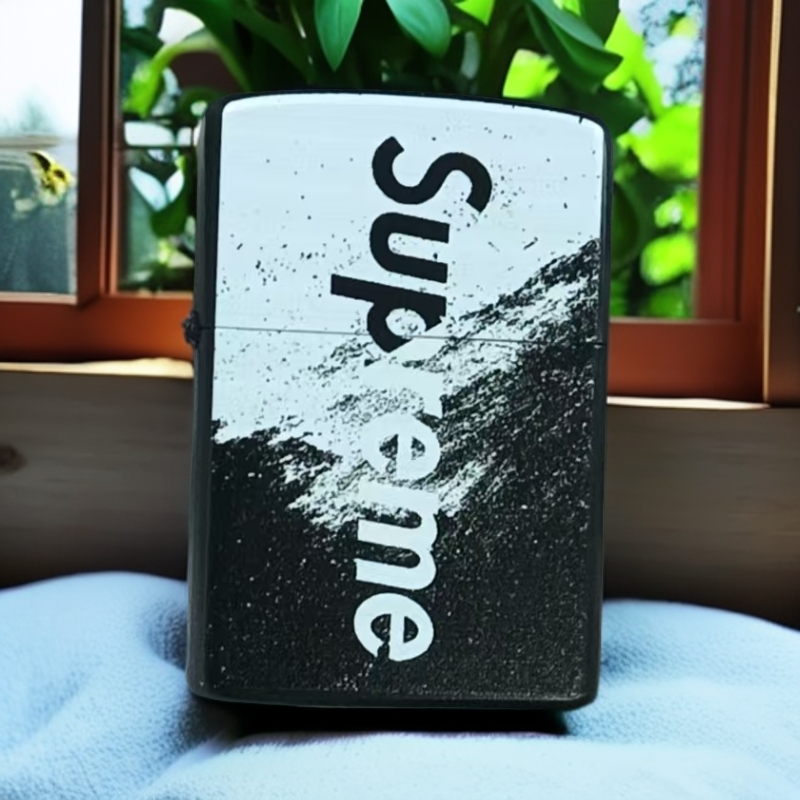 无品牌防风打火机黑漆彩印SUPreme男士创意礼物